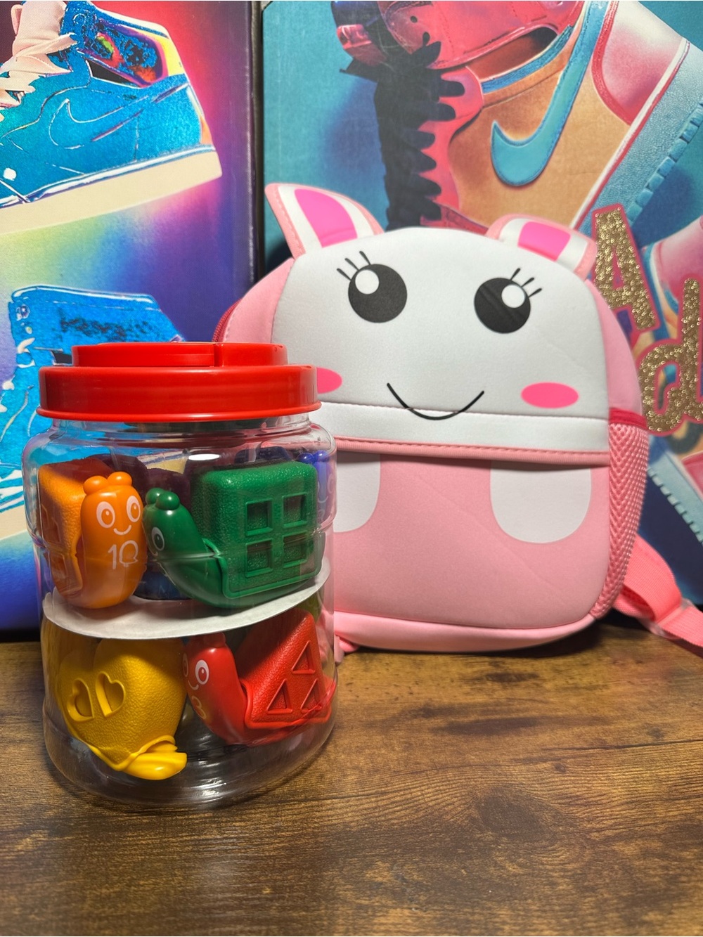 Snap-N-Learn Shape Snails educational toy and 3D Rabbit Small Backpack Bundle
